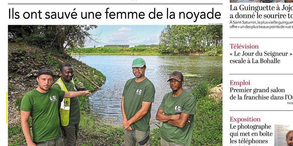 4 salariés sauvent une femme de la noyade